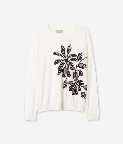 Ultralight Cashmere Sweater with Intarsia