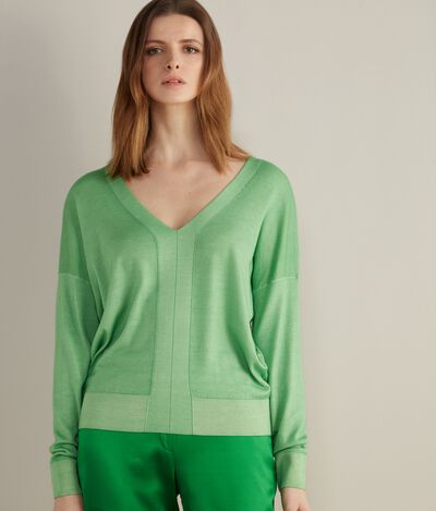 Oversize-Pullover aus Cashmere Ultralight mit V-Ausschnitt