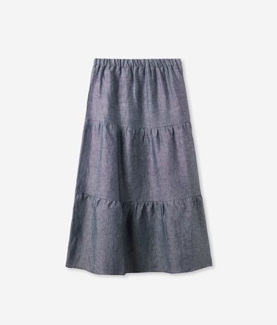 Flounced Linen Skirt
