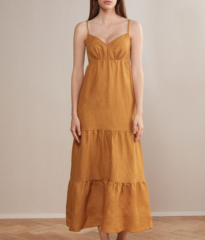 Linen Dress with Thin Straps