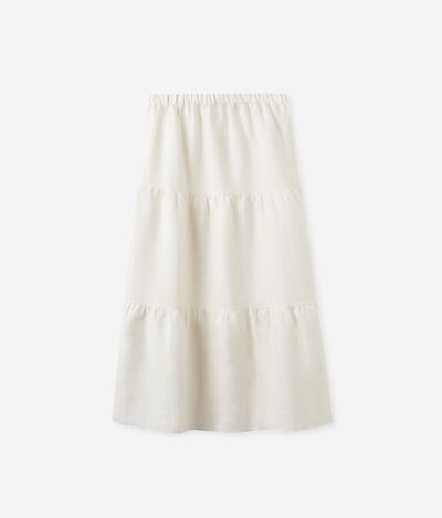Linen Flounce Skirt
