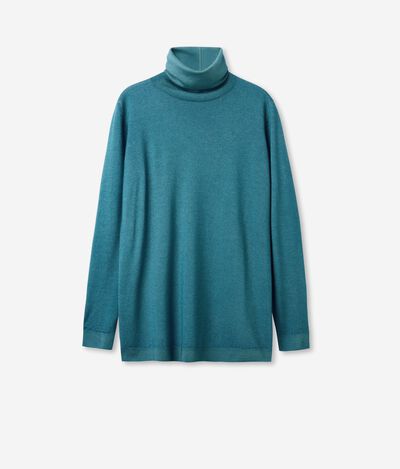 Longline Turtleneck Sweater in Ultralight Cashmere