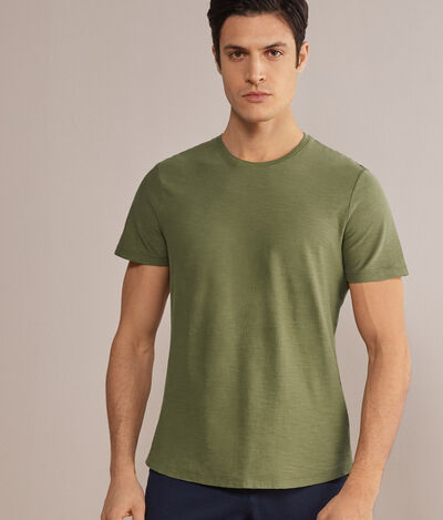 T-shirt à col rond en coton torsadé