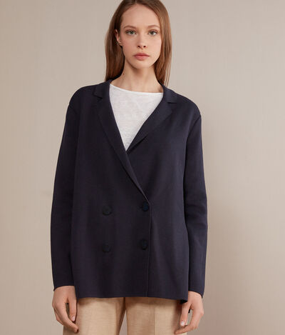Cotton and Silk Double-Breasted Jacket