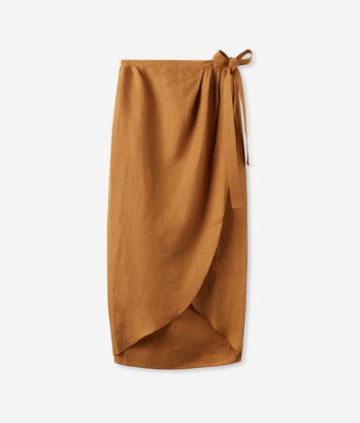 Falda de lino cruzada