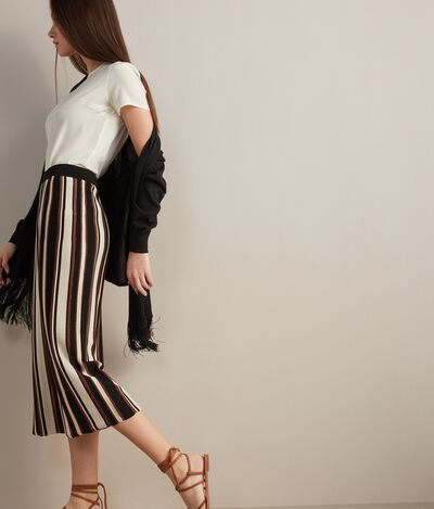 Lamé Striped Skirt