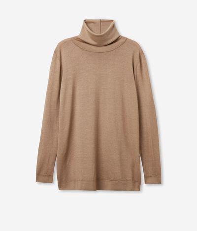 Longline Turtleneck Sweater in Ultrafine Cashmere