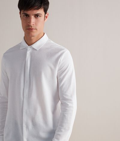 Cotton and Silk Piqué Shirt