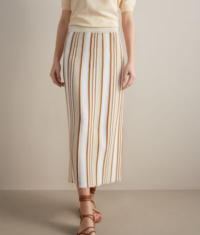 Lamé Striped Skirt