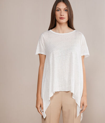 Flared Linen Jersey T-shirt