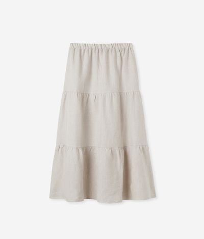 Flounced Linen Skirt