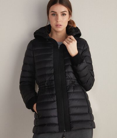 Down Jacket with Drawstring