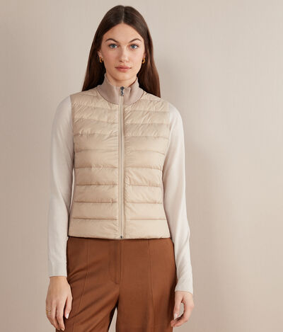 Knit Detail Quilted Waistcoat