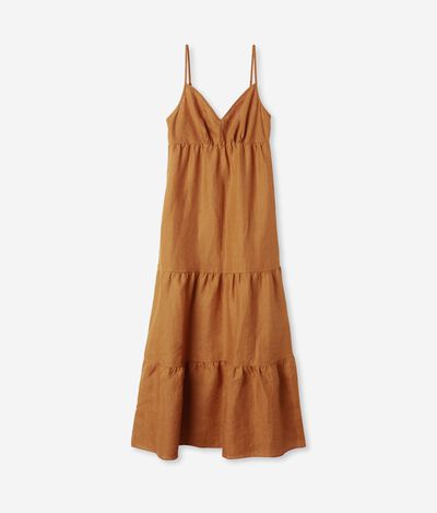 Linen Dress with Thin Straps