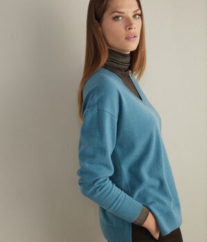 カシミヤ スリット ワイドセーター