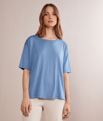 Oversize-T-Shirt aus Seide und Baumwolle