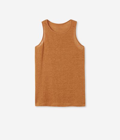 Camiseta con espalda deportiva de punto de lino
