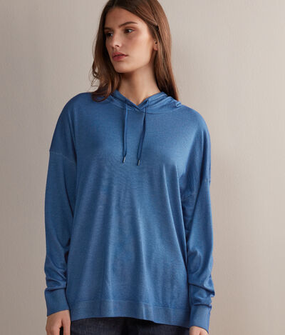 Sweatshirt com Capuz em Ultralight Cashmere