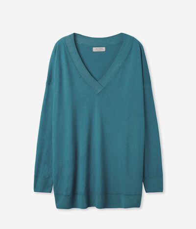 Maxi V-Neck Sweater in Ultrafine Cashmere