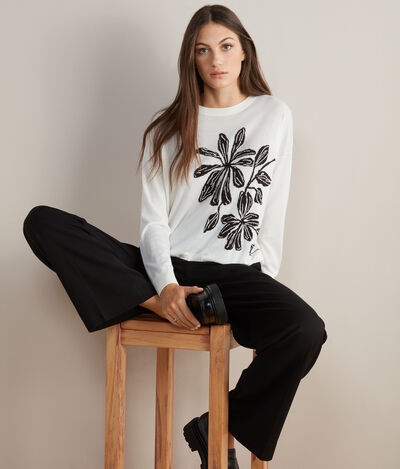 Ultralight Cashmere Sweater with Intarsia