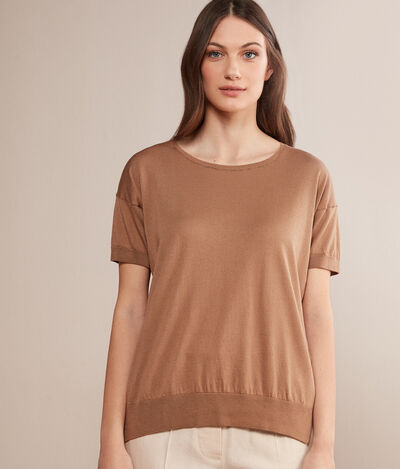 Crew Neck Sweater in Silk and Cotton