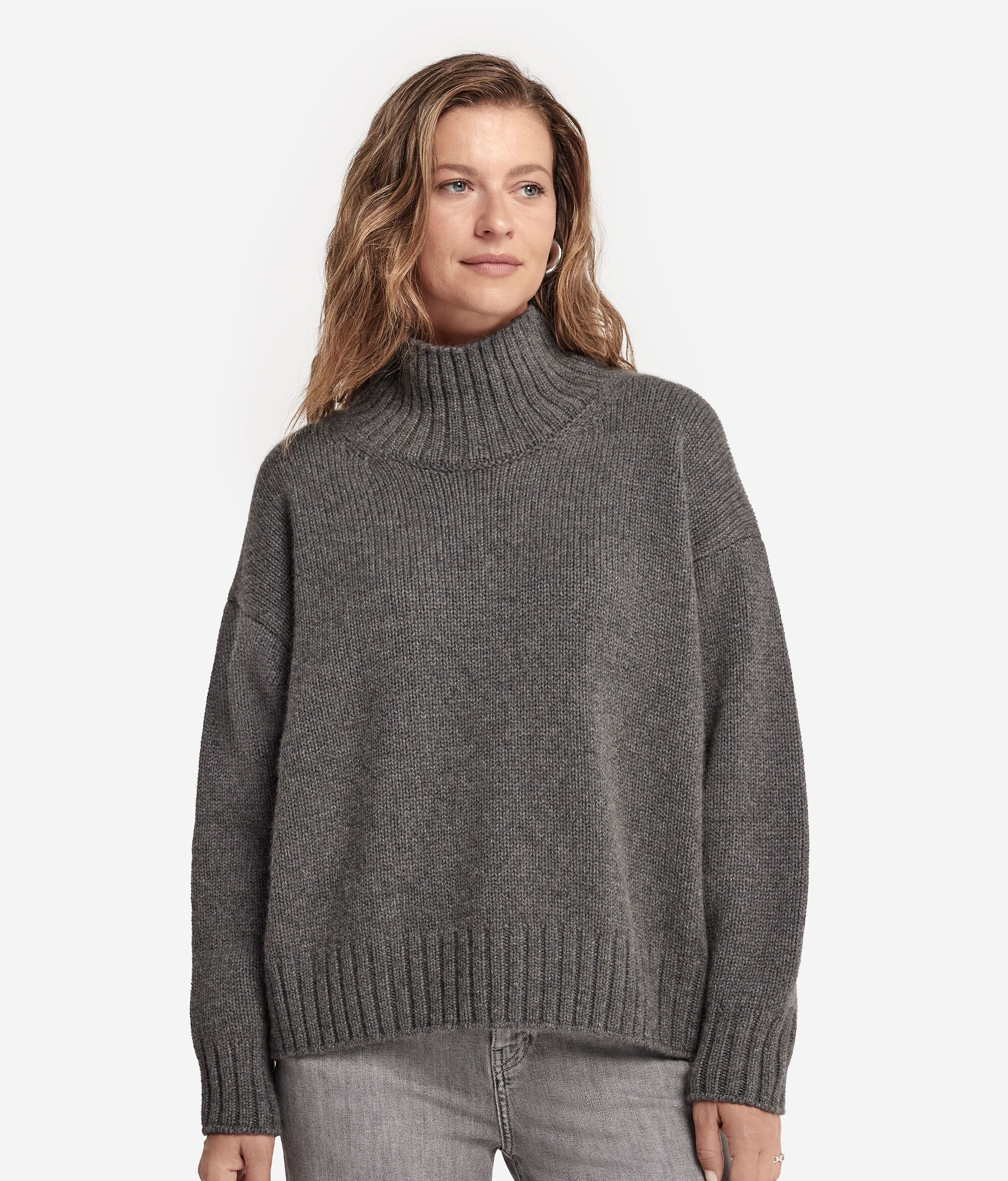 Cashmere Tricot Funnel-Neck Jumper