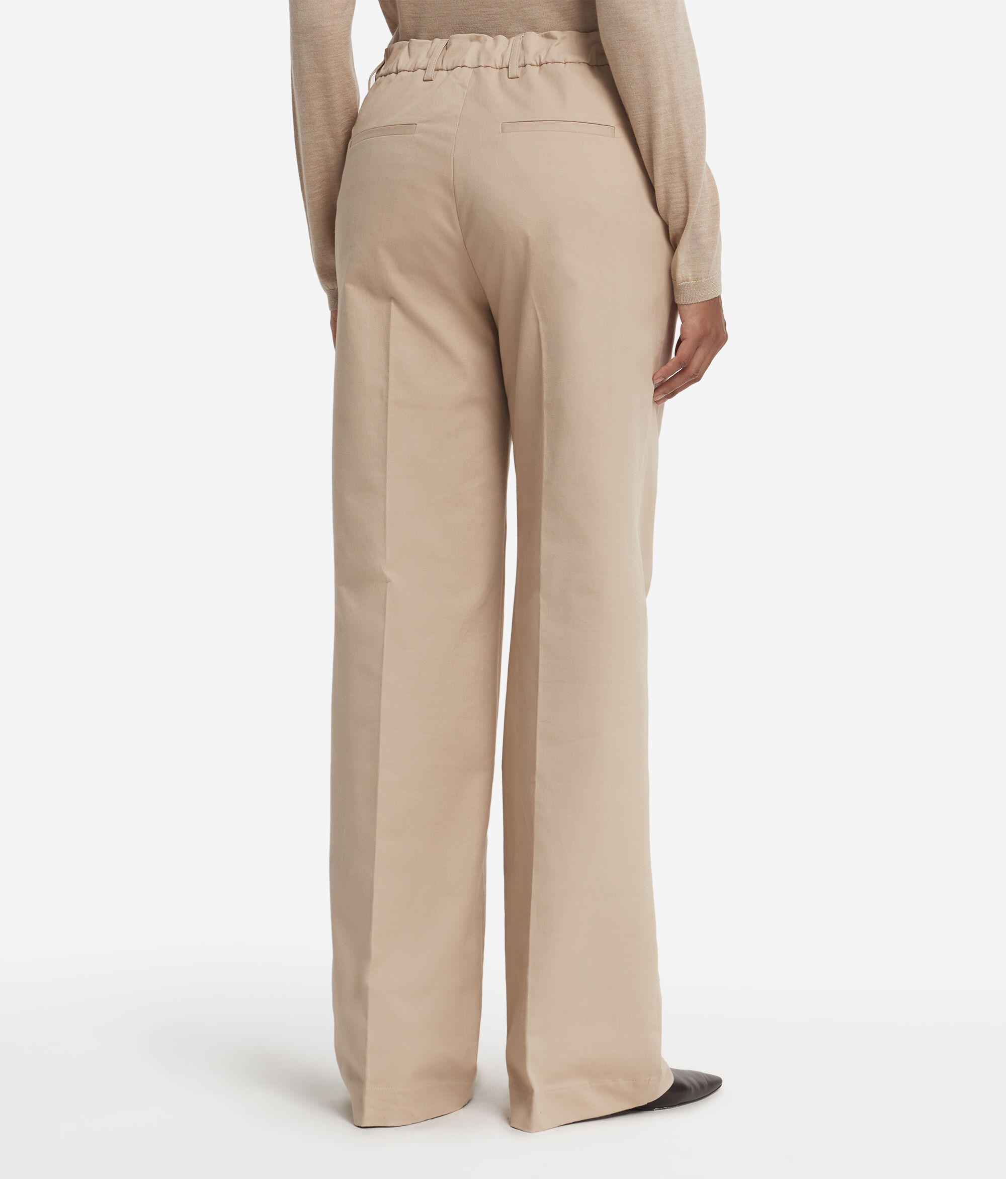 Pantalón palazzo de algodón y cashmere