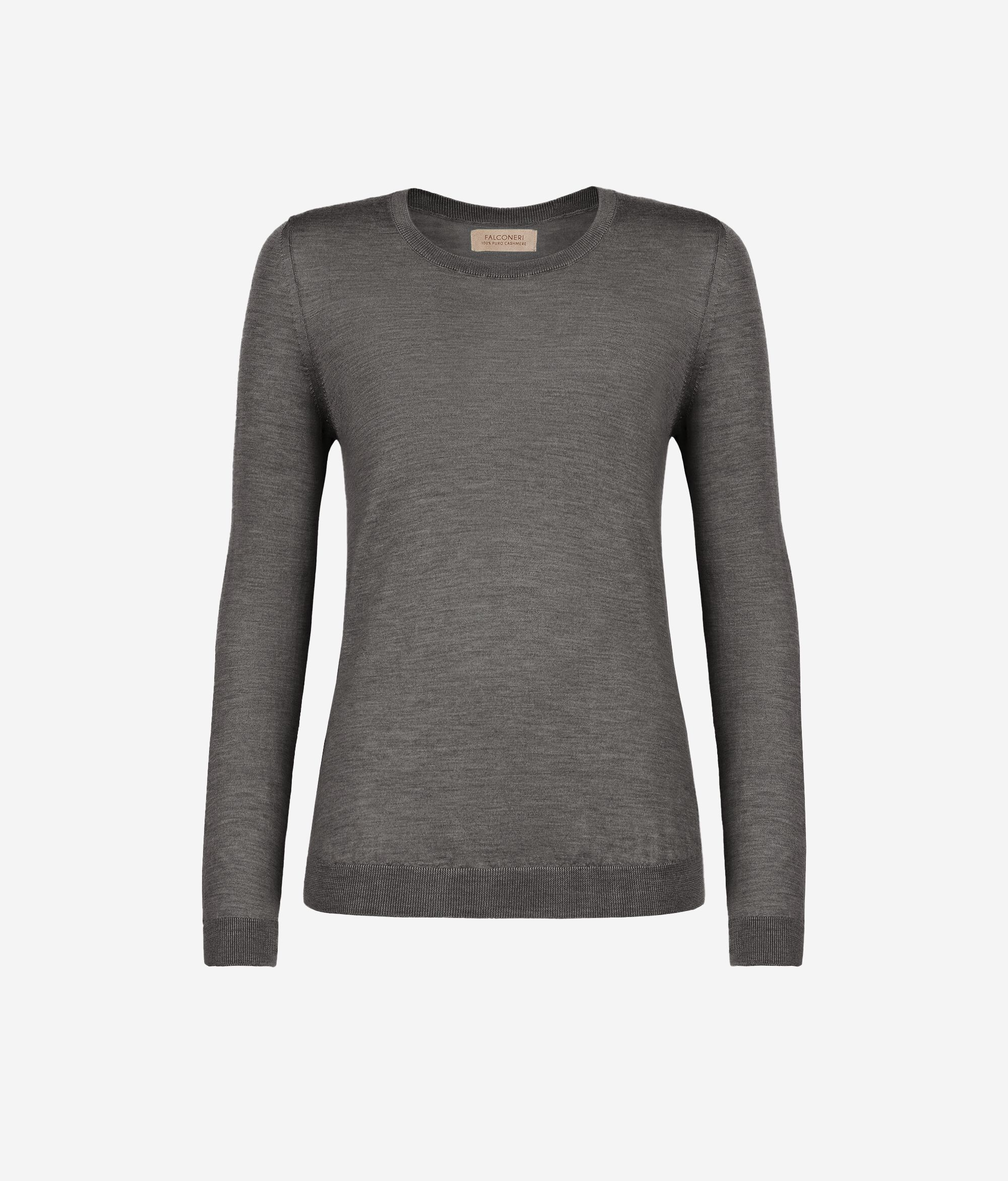 Pull femme à col rond en cachemire ultra-fin