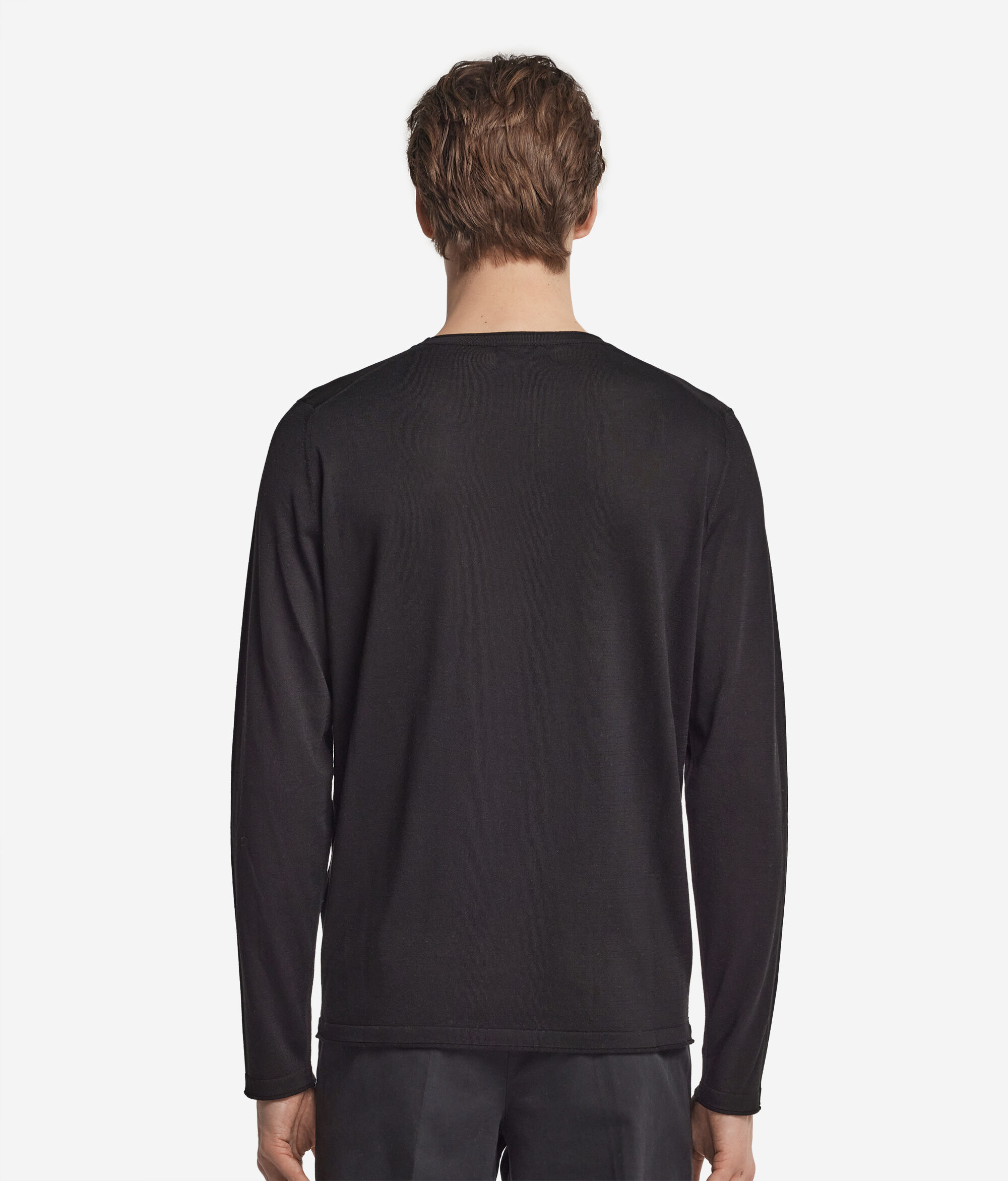 Round-Neck Silk and Cotton Jumper