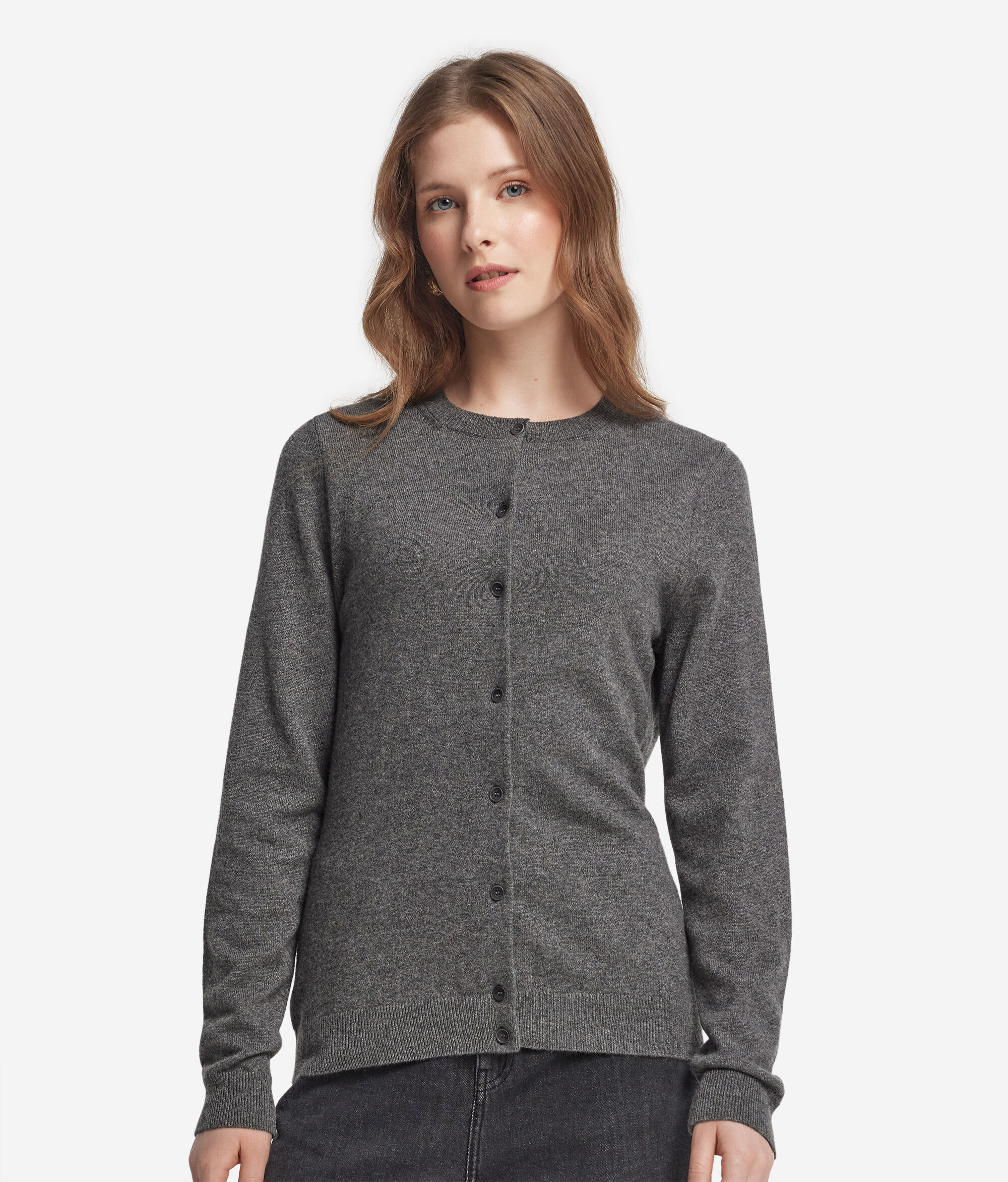 Ultrasoft Cashmere Round-Neck Cardigan