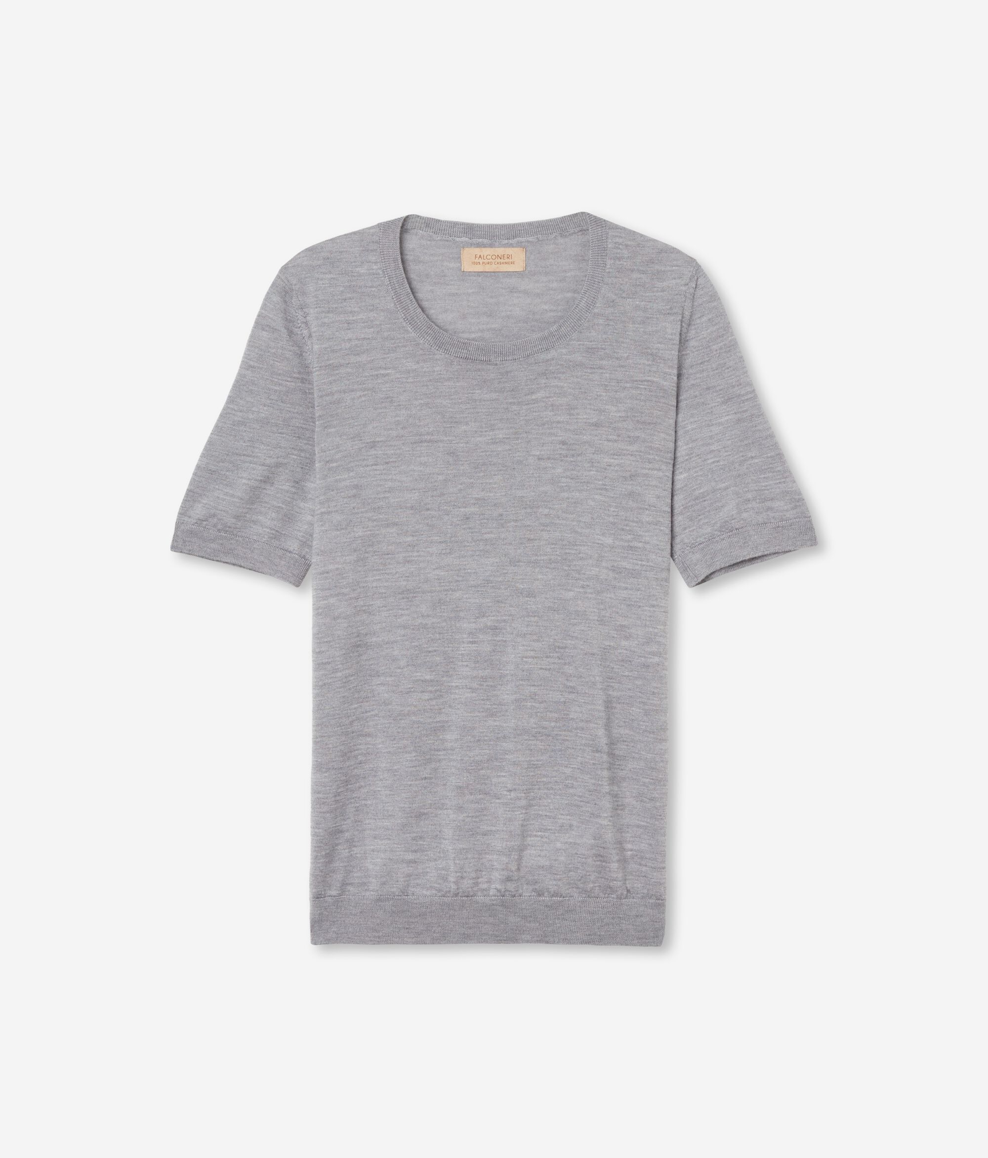 Maglia Girocollo Maniche Corte in Cashmere Ultrafine