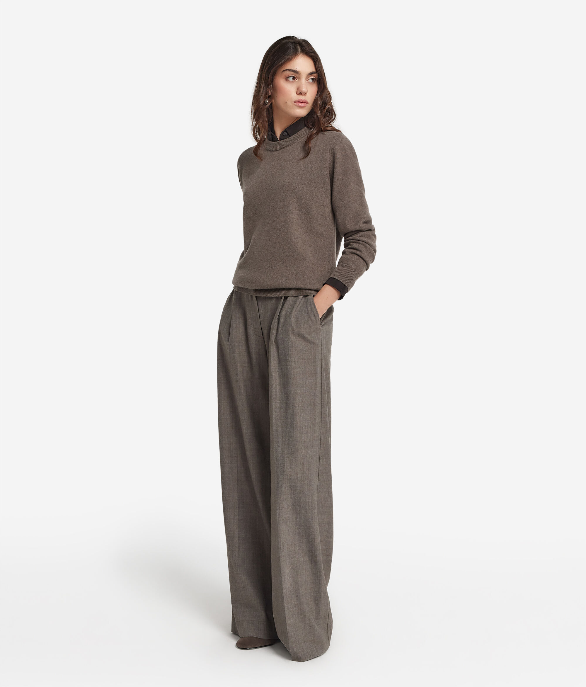 Long-Sleeved Ultrasoft Cashmere Round-Neck Jumper
