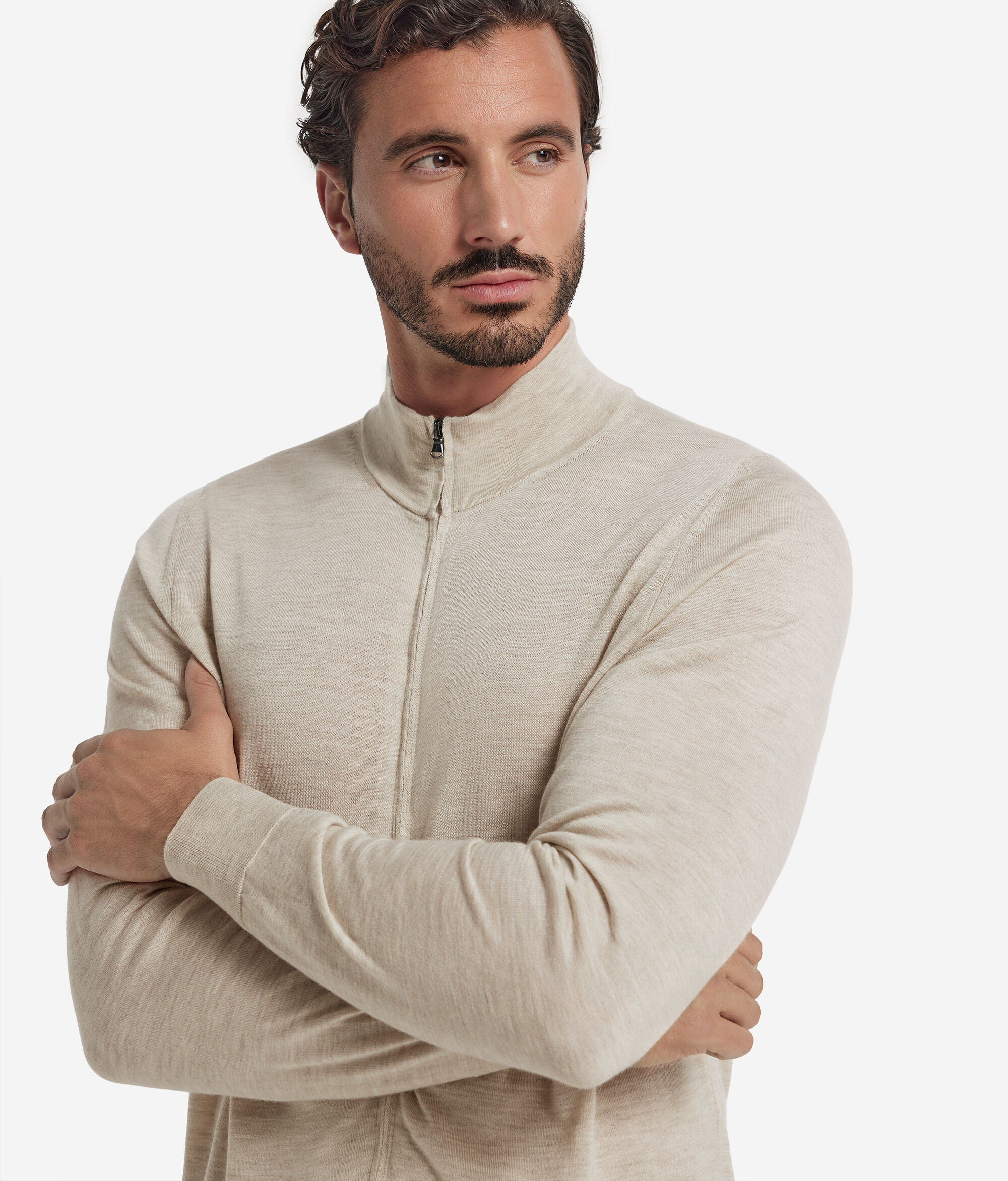 Cashmere Zippered Cardigan