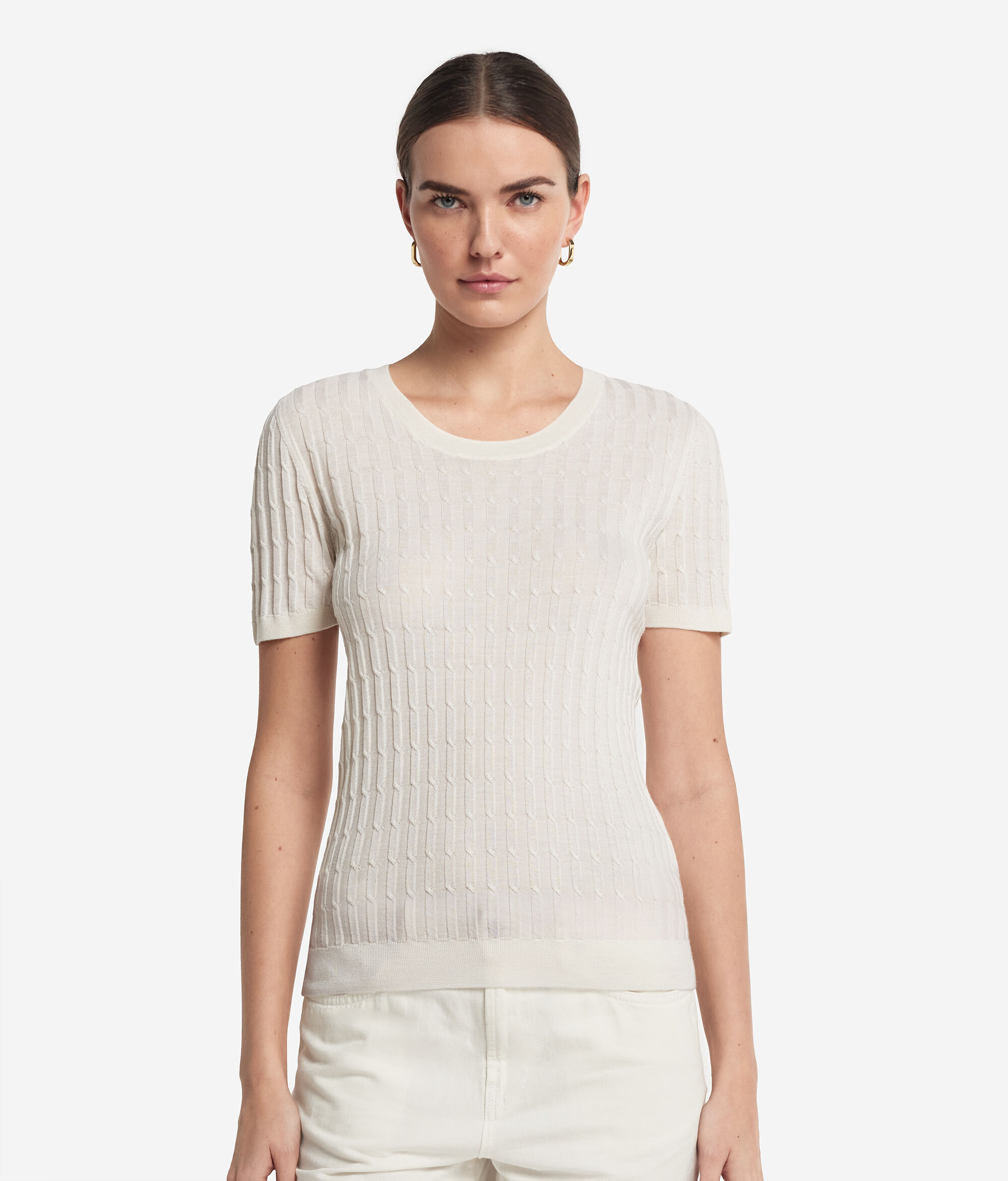 Ultrafine Cashmere Cable Pattern Jumper
