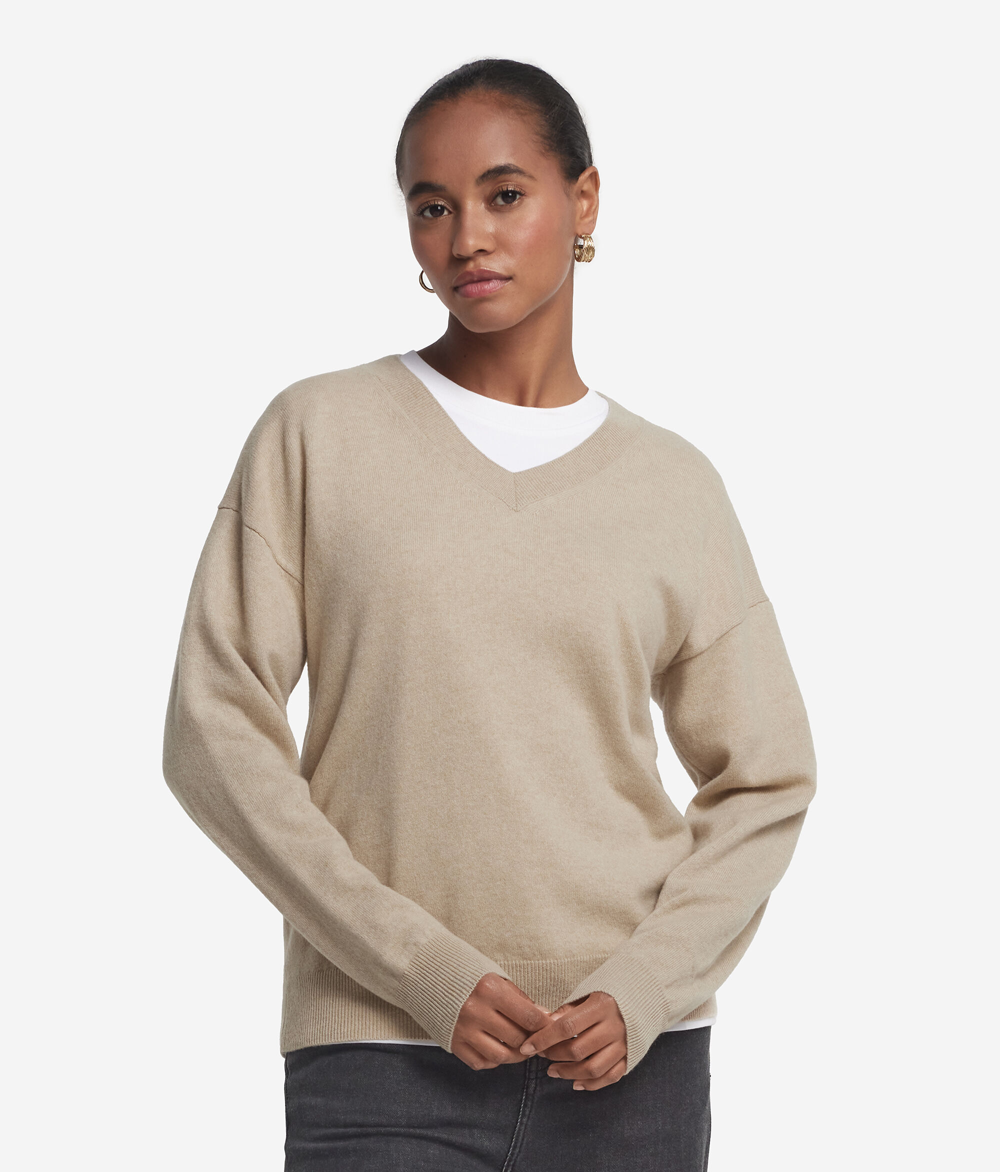 Pullover mit V-Ausschnitt aus Kaschmir Ultrasoft