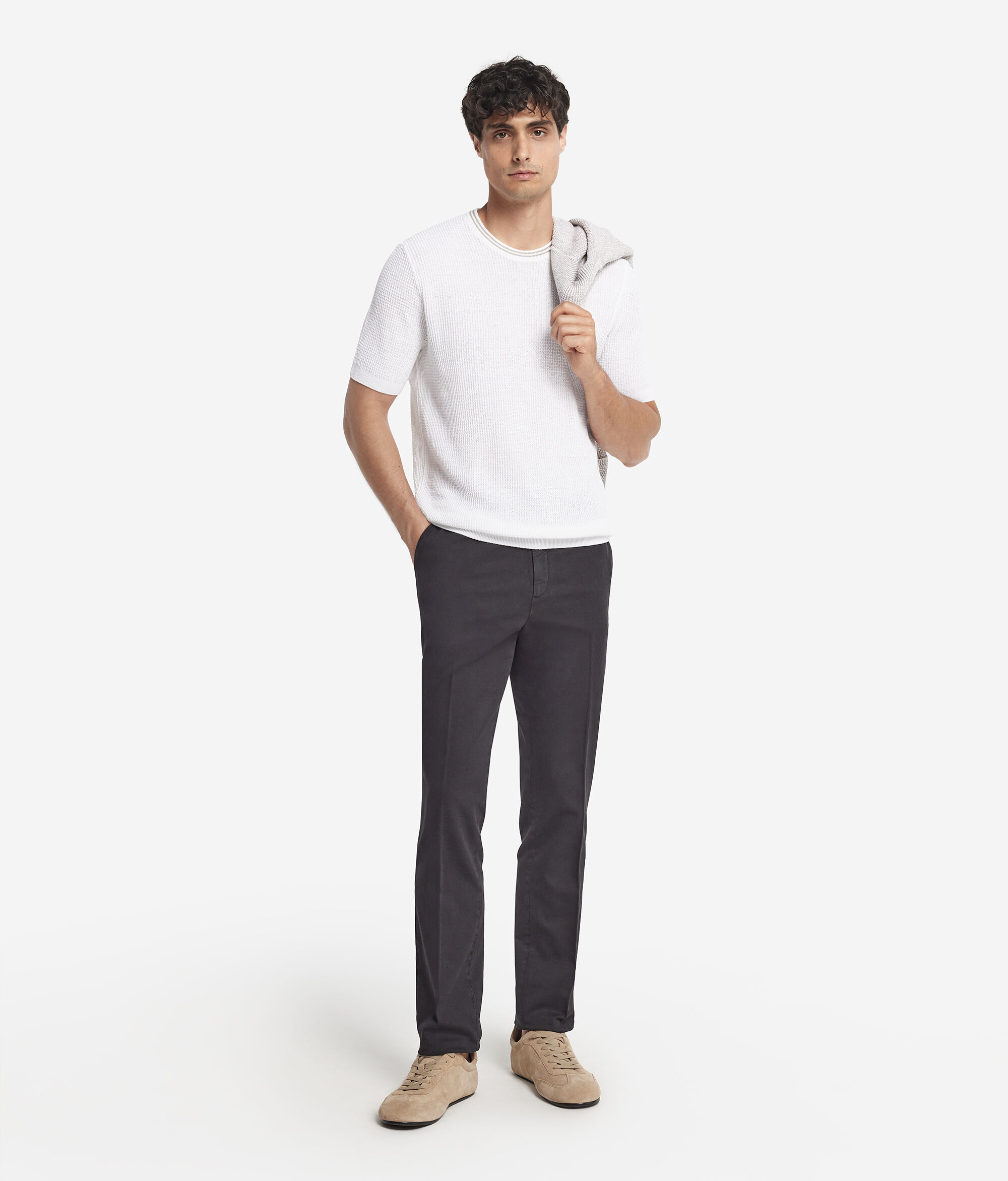 Polo en maille gaufrée