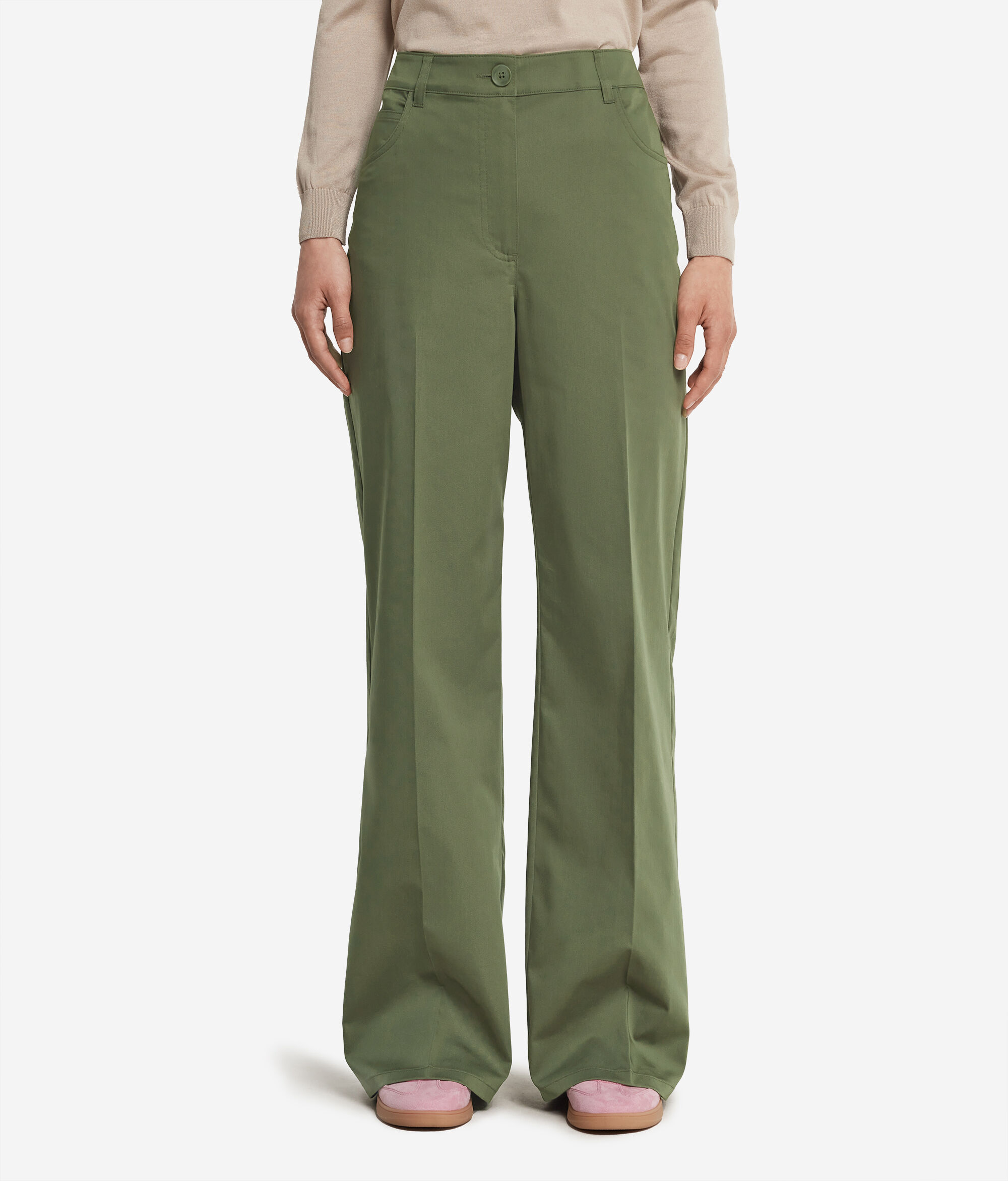 Pantalon large en tissu de coton