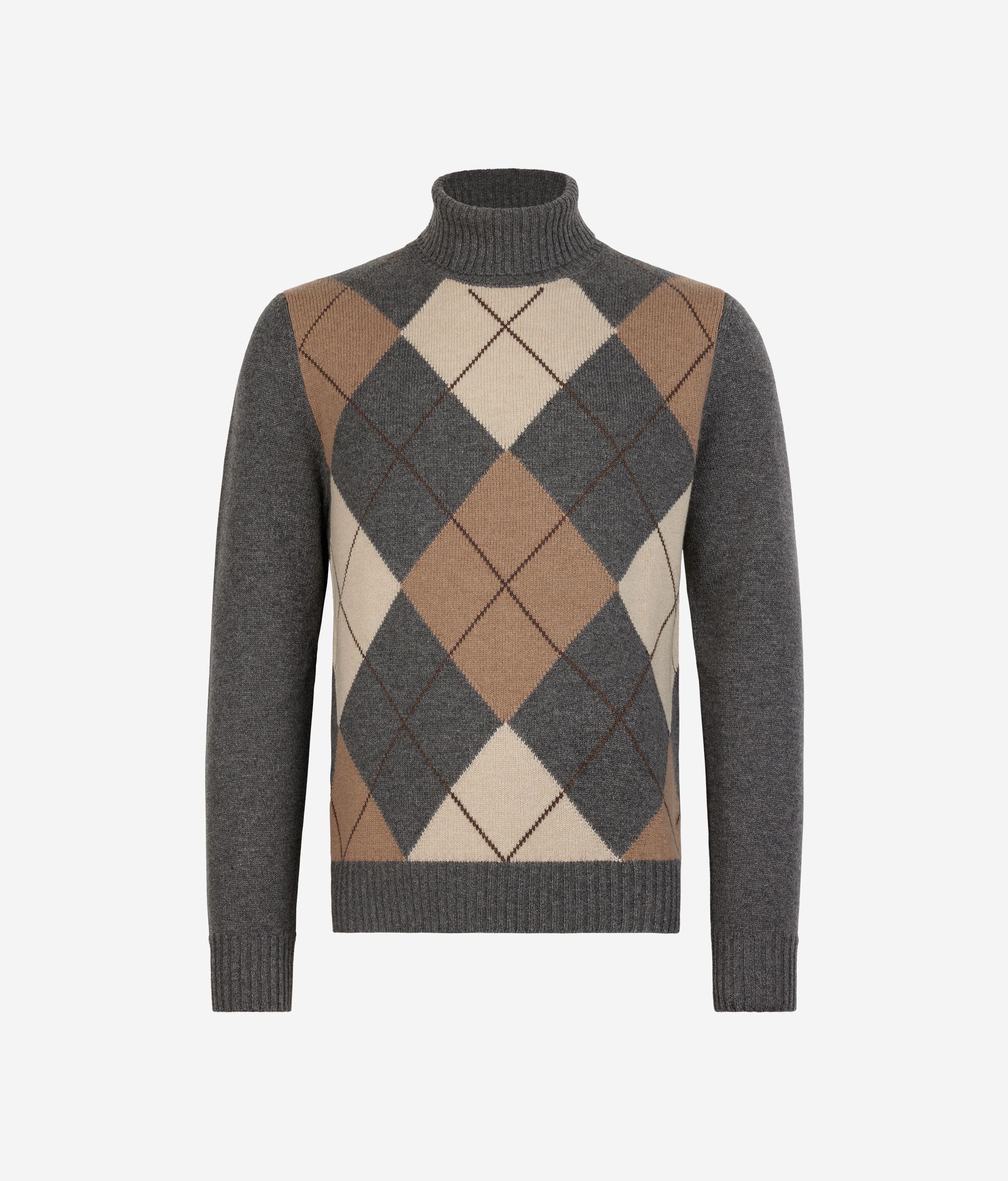 Ultrasoft Cashmere diamond-patterned turtleneck