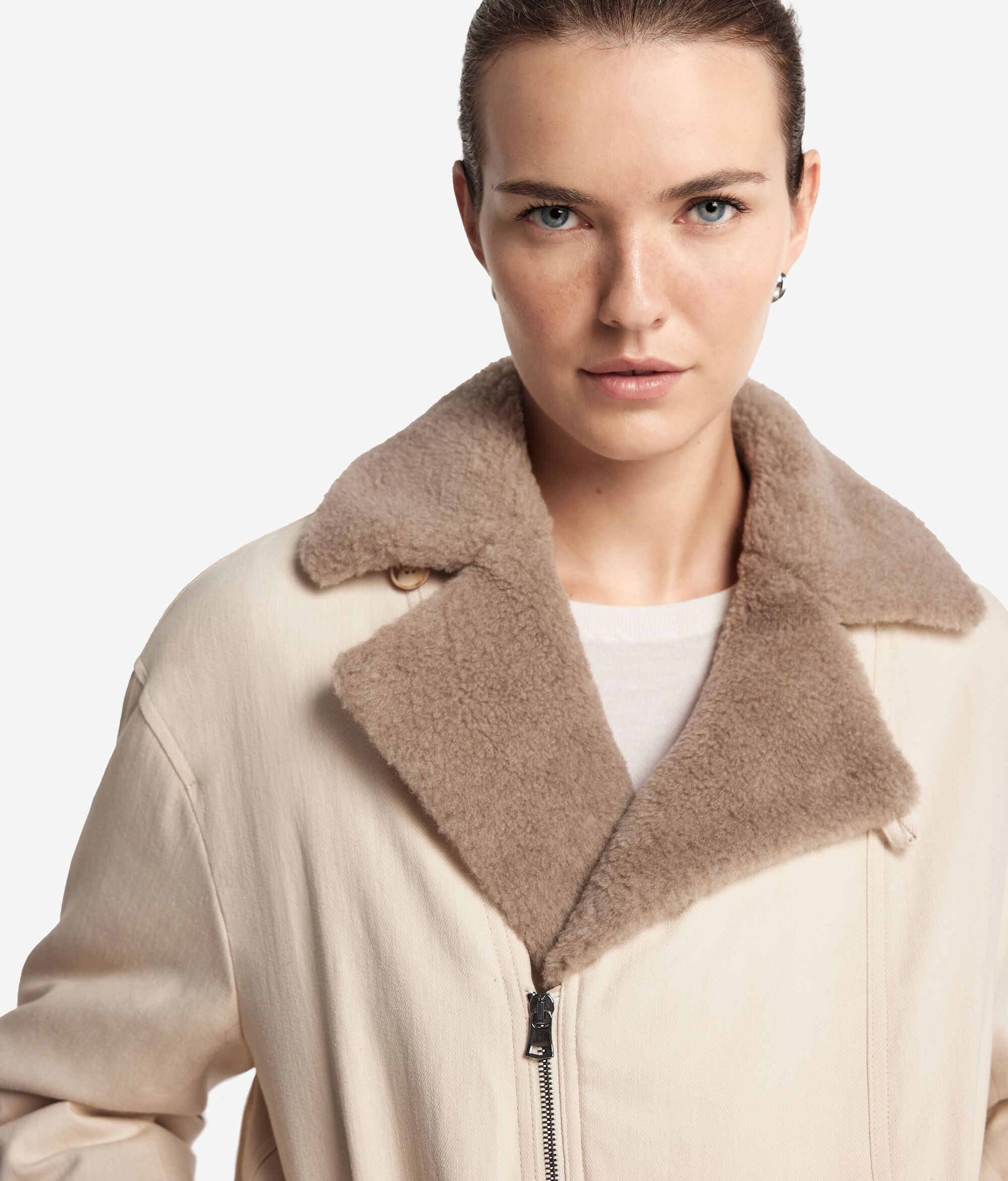 Veste en jean et en cachemire