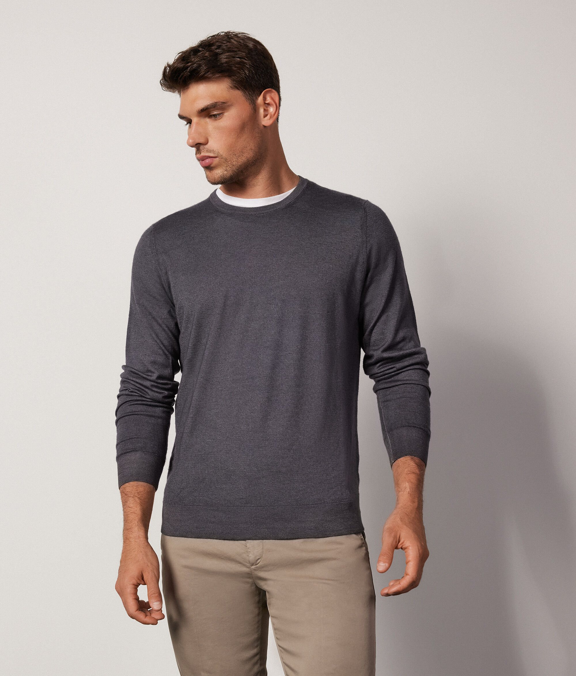 Pull homme en cachemire ultra-fin à col rond