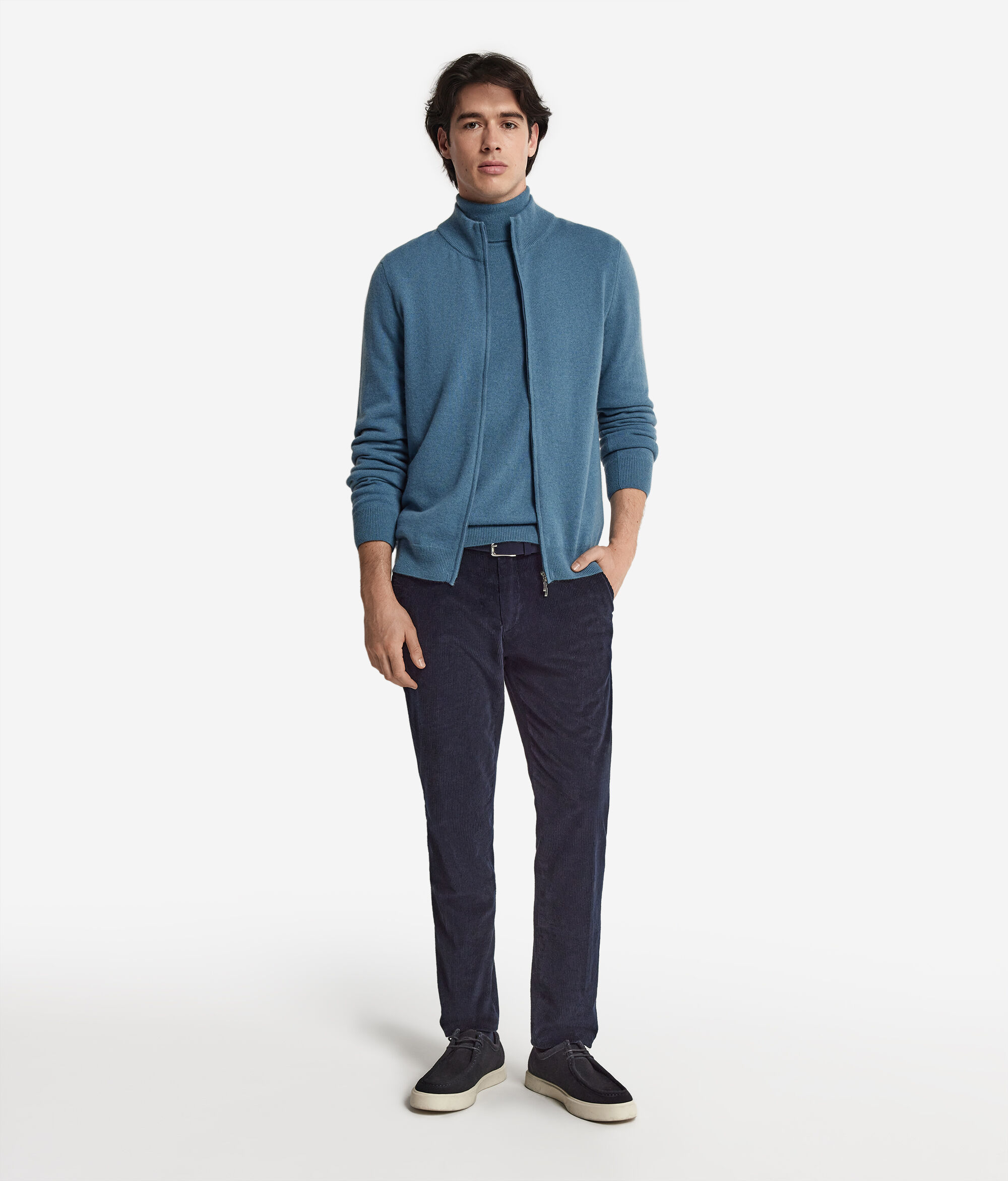 Cardigan mit durchgehendem Reißverschluss aus Kaschmir Ultrasoft