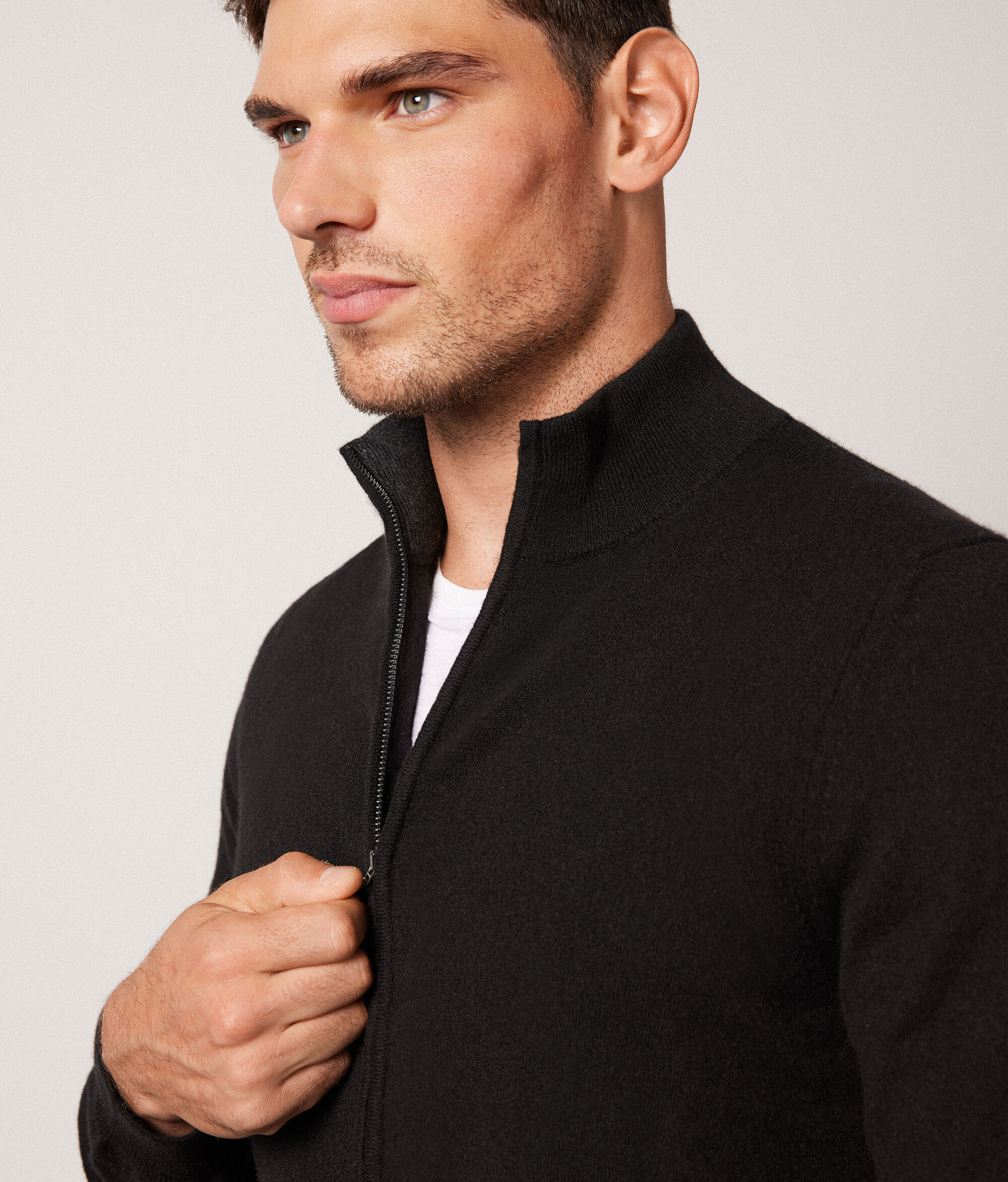 Gilet homme à fermeture éclair en cachemire ultra-doux