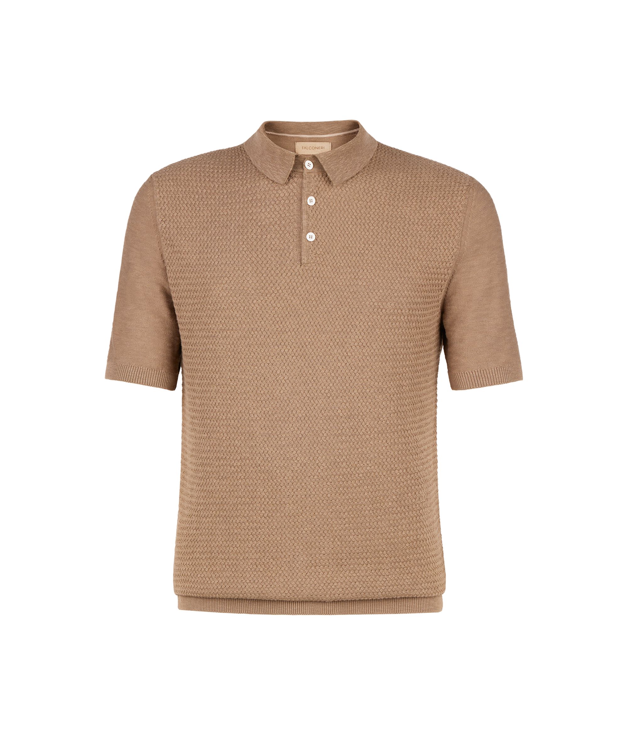 Poloshirt mit kurzen Ärmeln Panamabindung