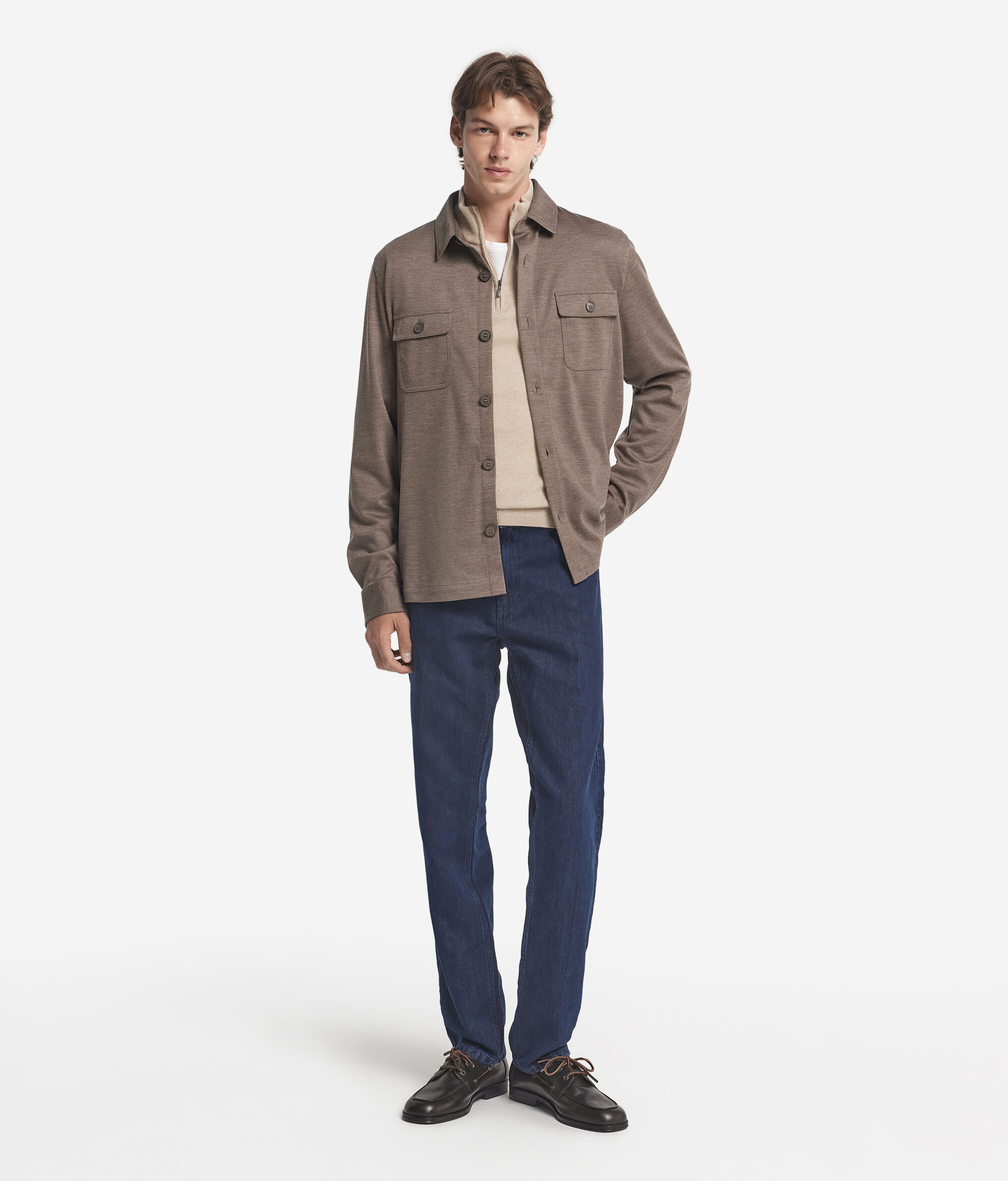 Overshirt aus Wolljersey