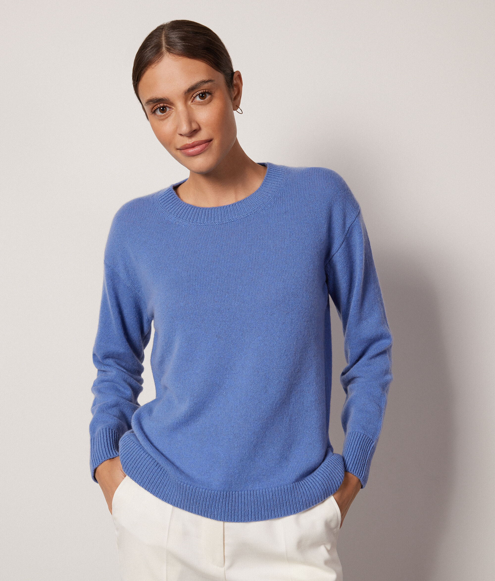 Pull femme en cachemire ultra-doux à col rond
