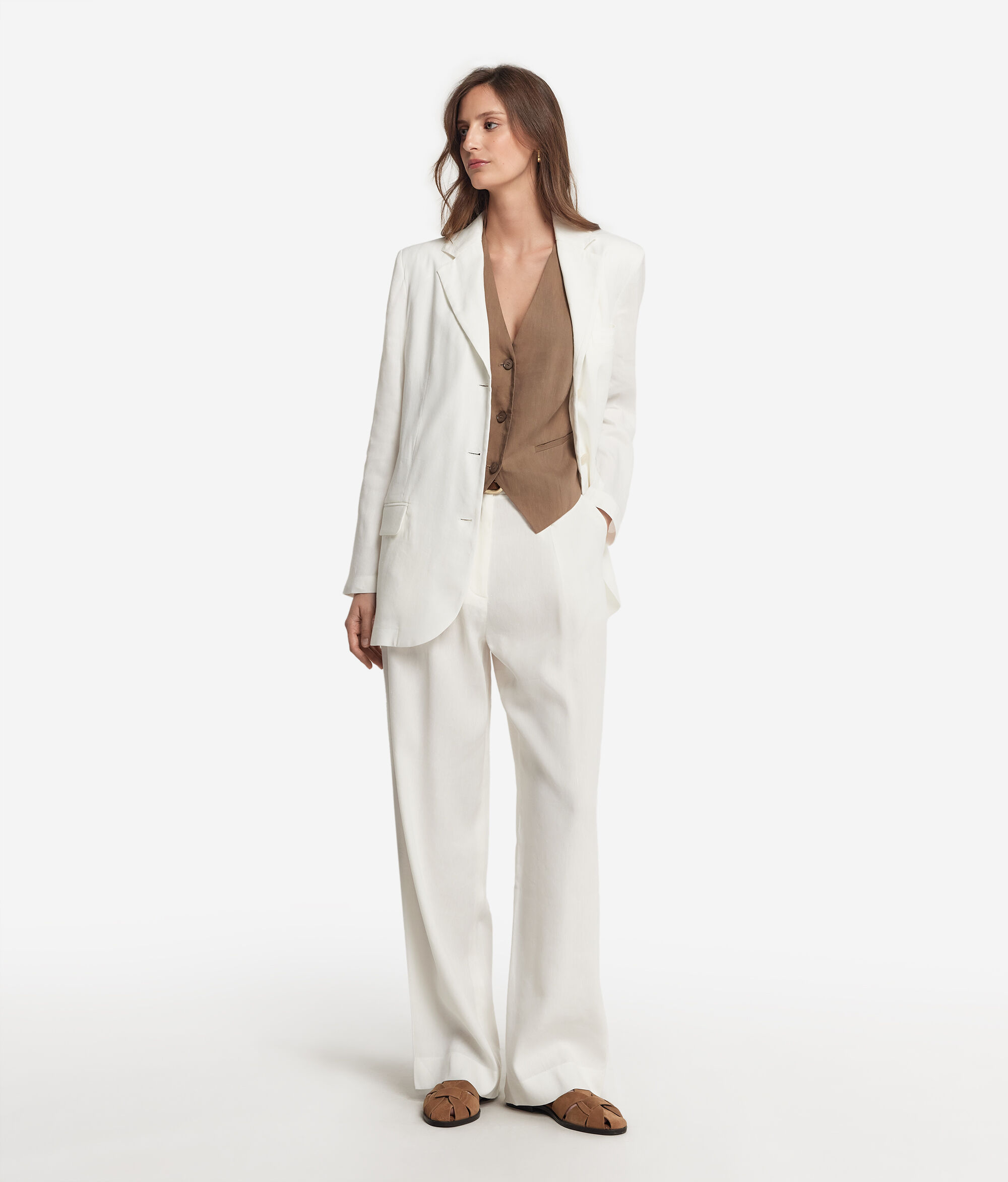 Blazer aus Leinen und Viskose