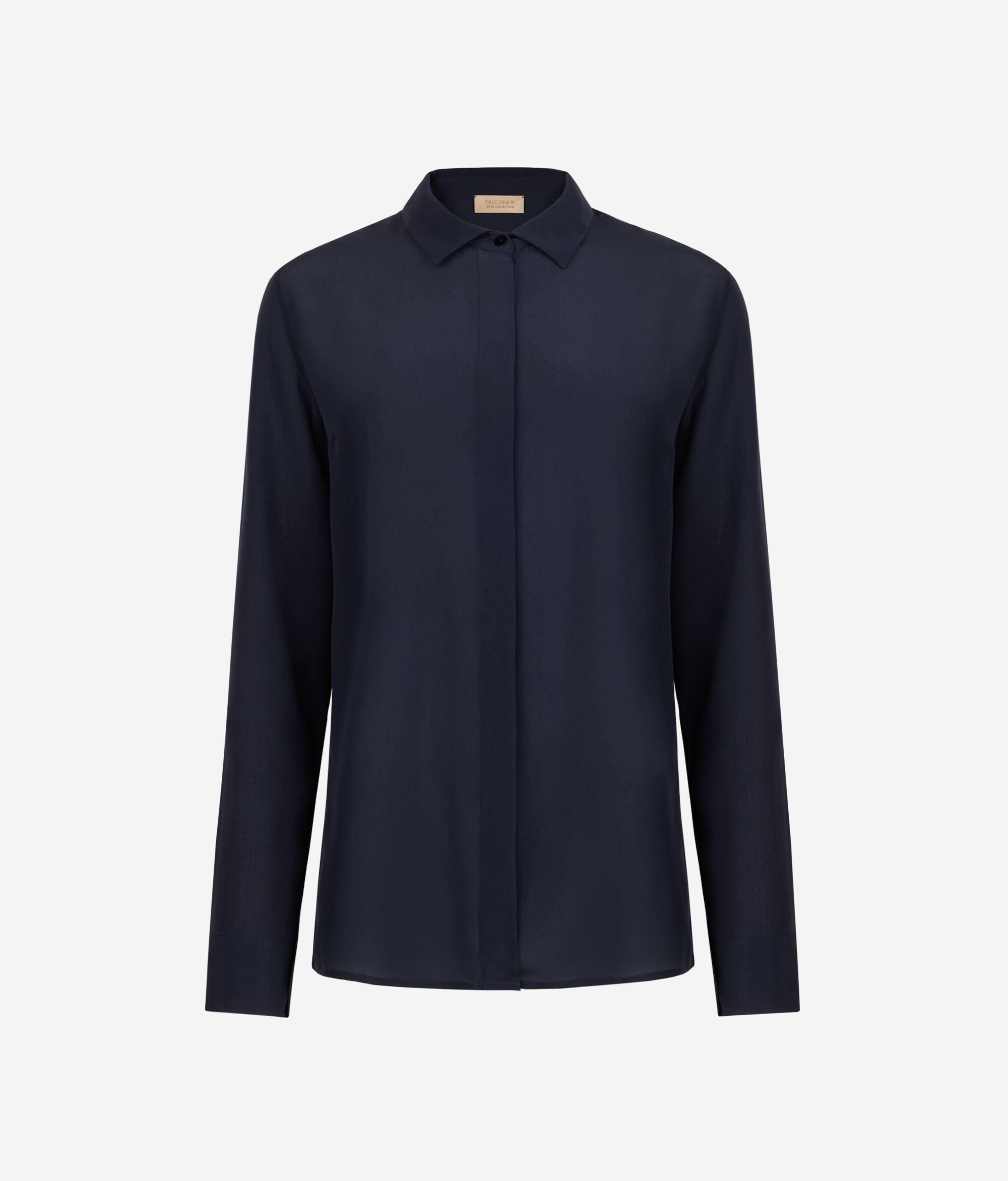 Hemdbluse mit Kragen aus Seide