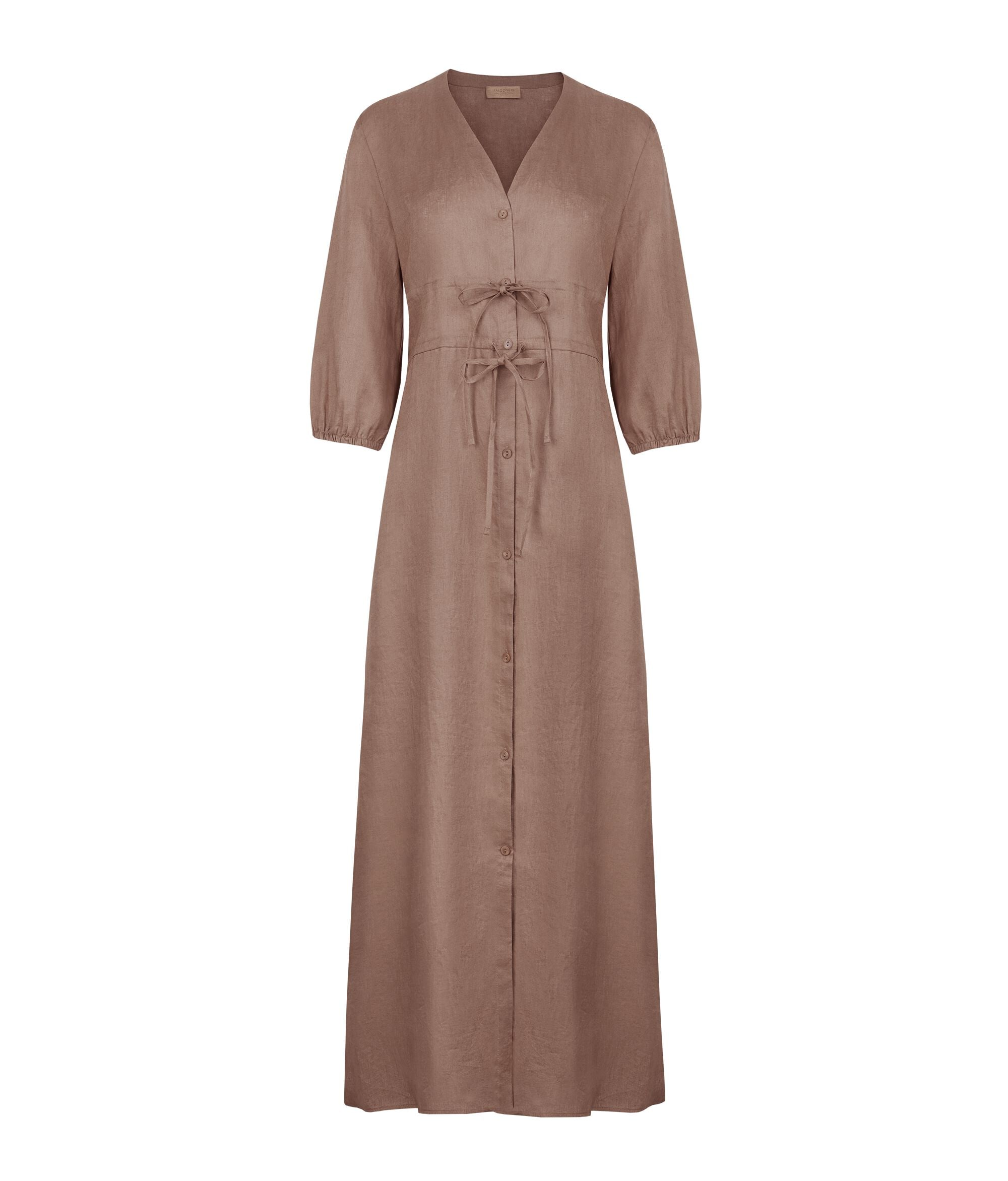 Robe en lin à lacets