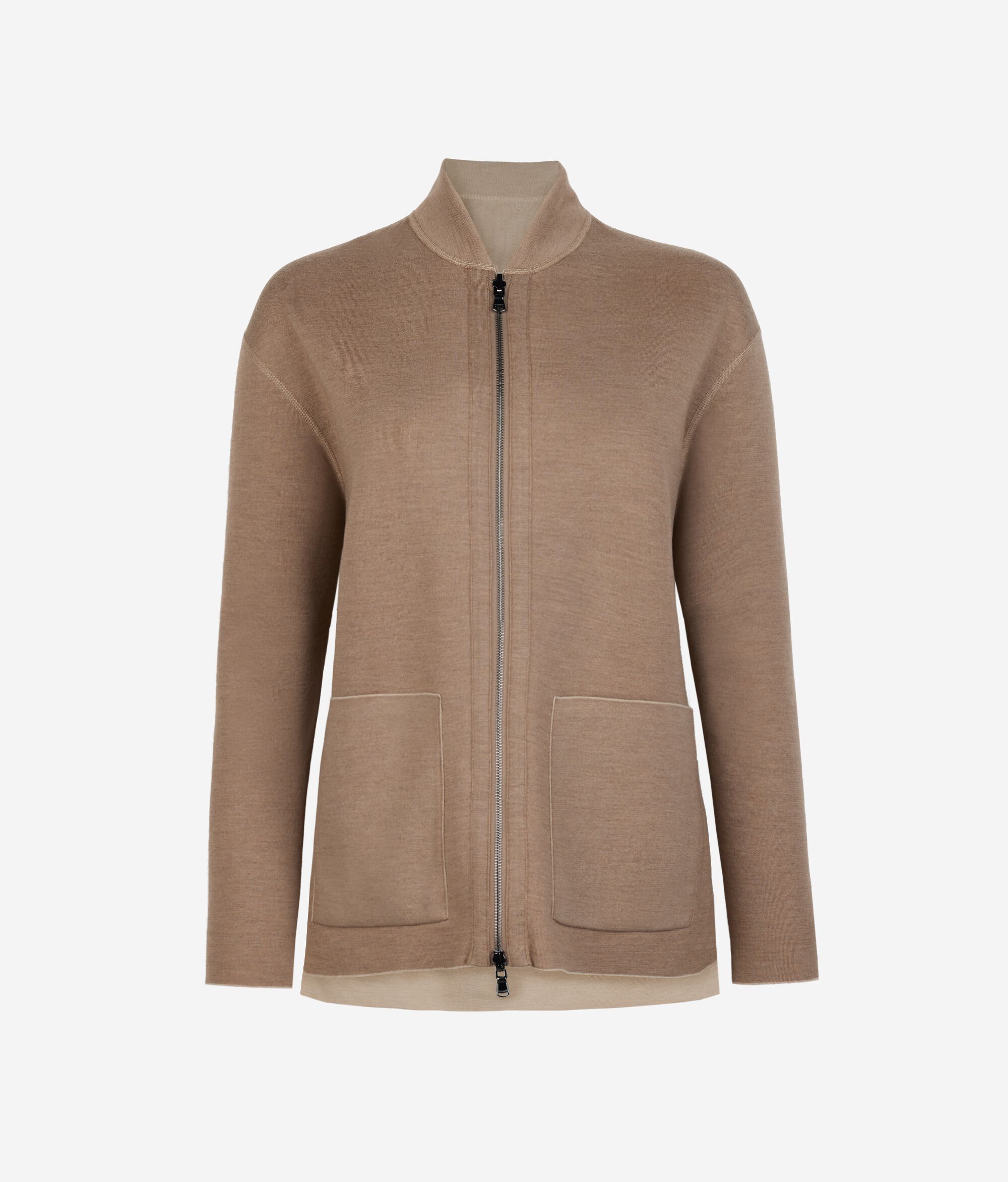 Sweatshirt zippé réversible en cachemire ultra-fin