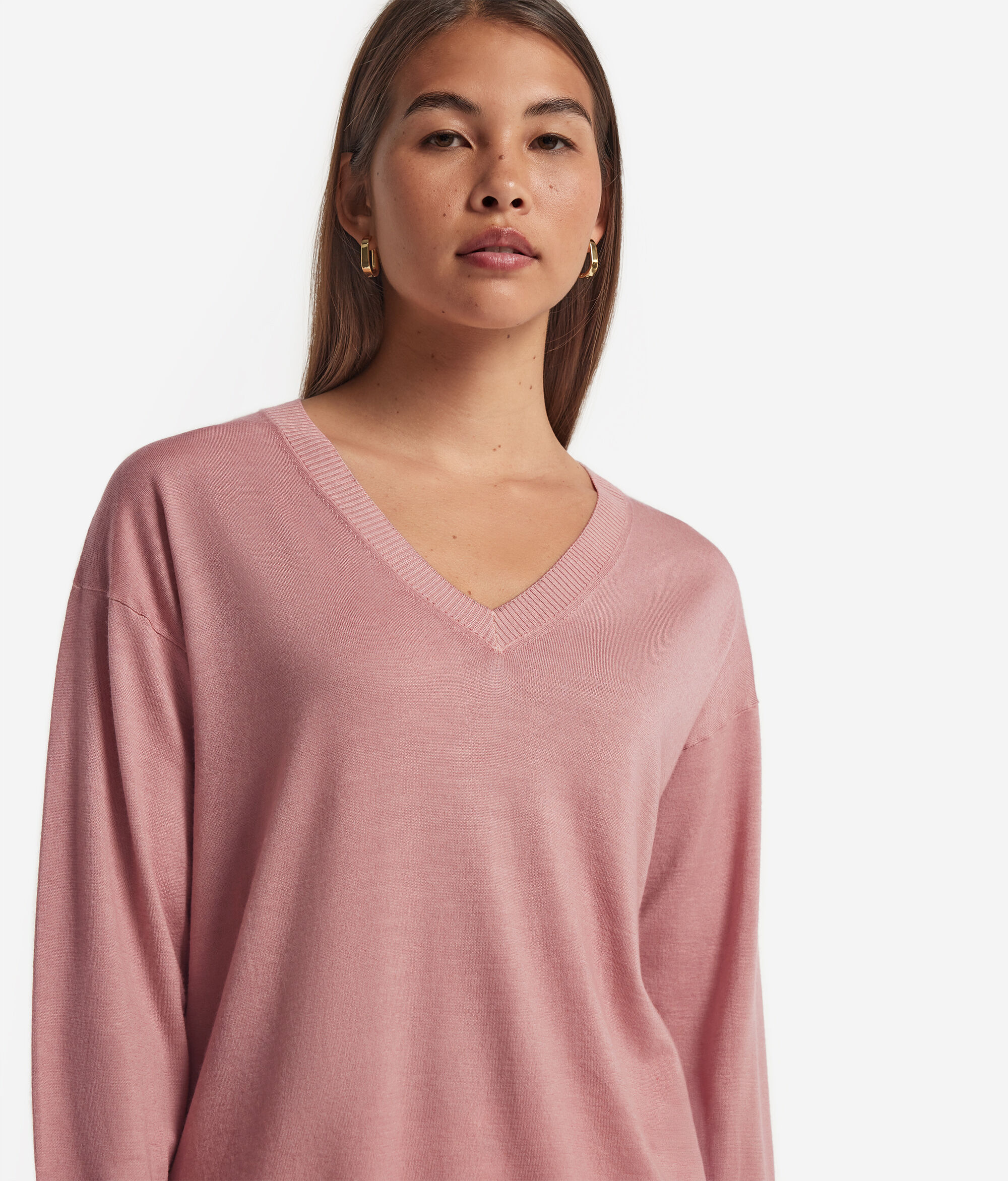 Cashmere V-Neck Sweater with Slits
